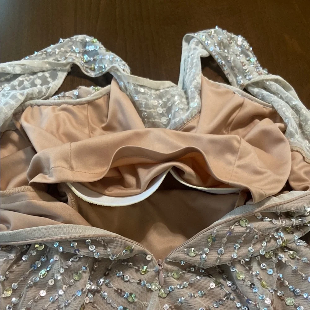 Elegant Sequined Dress in Champagne Gold - Picture 9 of 14
